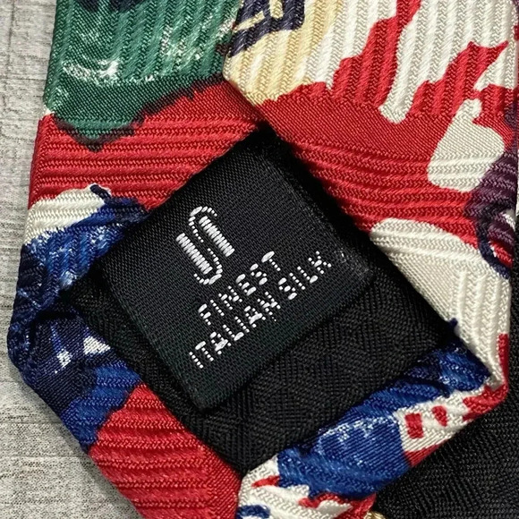 Hickey Freeman Necktie Floral USA Handsewn Italian Silk Multicolor Men's Tie - Picture 6 of 9